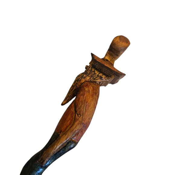 Cowboy Hillbilly Statue Hand Carved Wooden Folk Art Sculpture 11 Inch Vintage - Picture 13 of 16